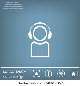 man with headphones vector icon