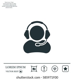 man with headphones vector icon