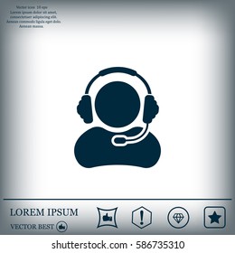 man with headphones vector icon