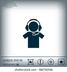 man with headphones vector icon