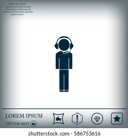 man with headphones vector icon