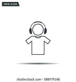 man with headphones vector icon