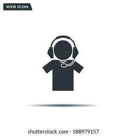 man with headphones vector icon