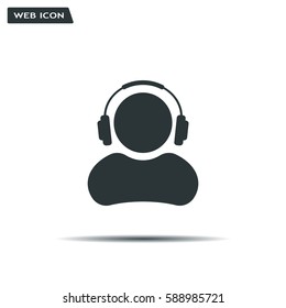 man with headphones vector icon