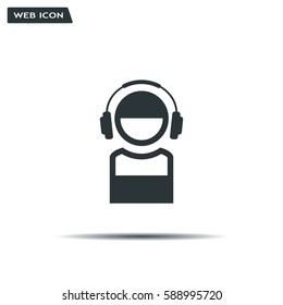 man with headphones vector icon