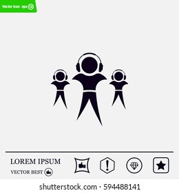 man with headphones vector icon
