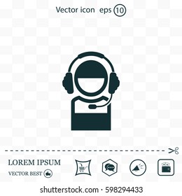 man with headphones vector icon