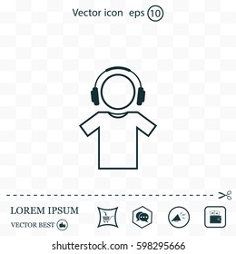 man with headphones vector icon