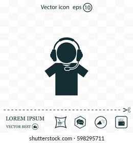 man with headphones vector icon