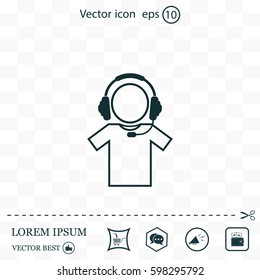 man with headphones vector icon