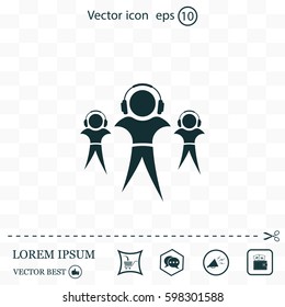 man with headphones vector icon