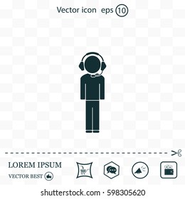 man with headphones vector icon