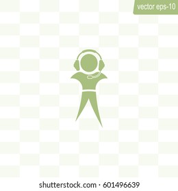 man with headphones vector icon