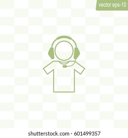 man with headphones vector icon