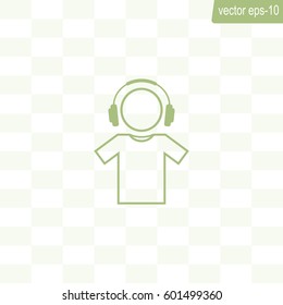 man with headphones vector icon