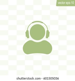 man with headphones vector icon