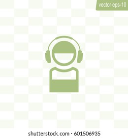 man with headphones vector icon