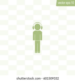 man with headphones vector icon