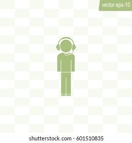 man with headphones vector icon
