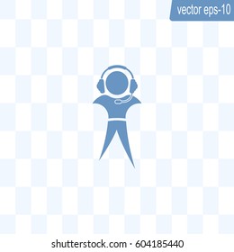 man with headphones vector icon