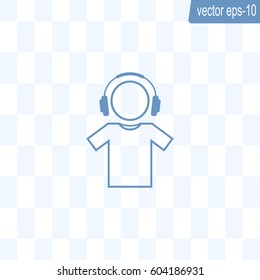 man with headphones vector icon