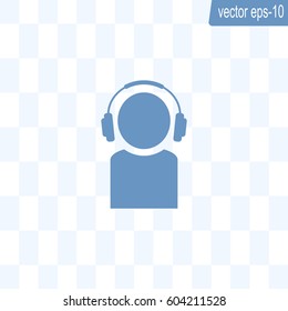 man with headphones vector icon