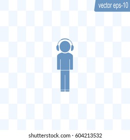 man with headphones vector icon