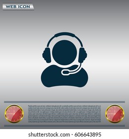 man with headphones vector icon