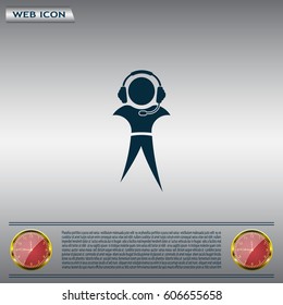man with headphones vector icon