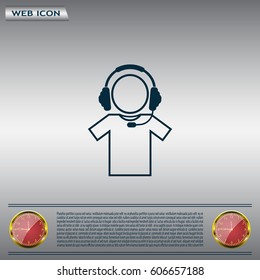 man with headphones vector icon