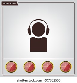 man with headphones vector icon