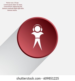 man with headphones vector icon