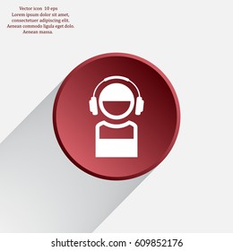 man with headphones vector icon