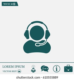 man with headphones vector icon
