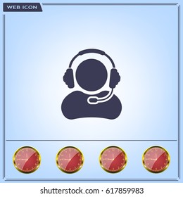 man with headphones vector icon