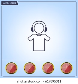 man with headphones vector icon