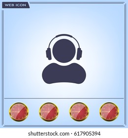 man with headphones vector icon