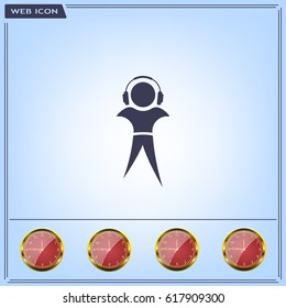man with headphones vector icon
