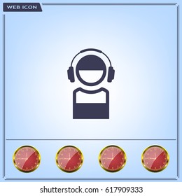 man with headphones vector icon