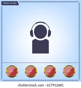 man with headphones vector icon