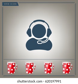 man with headphones vector icon