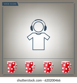 man with headphones vector icon