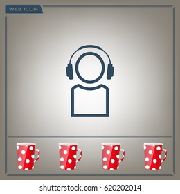 man with headphones vector icon
