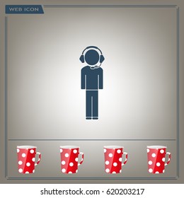 man with headphones vector icon