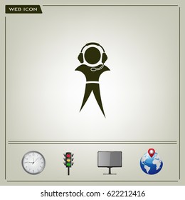 man with headphones vector icon