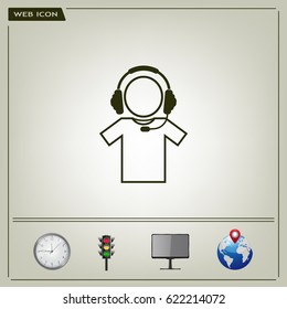 man with headphones vector icon