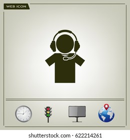 man with headphones vector icon
