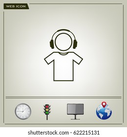 man with headphones vector icon