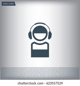 man with headphones vector icon