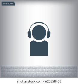 man with headphones vector icon